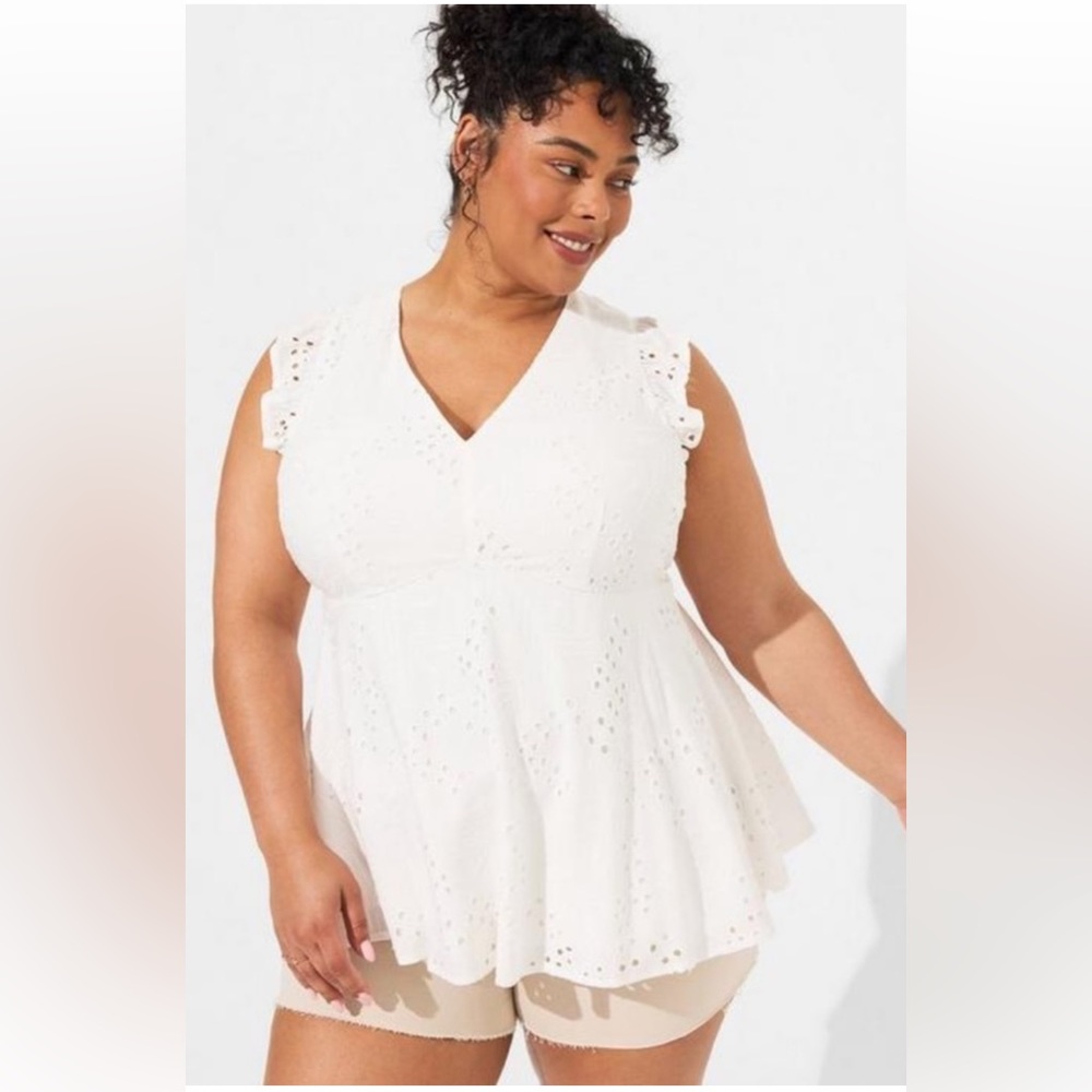 2 for $20 NWT Torrid White Eyelet Babydoll top